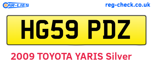 HG59PDZ are the vehicle registration plates.