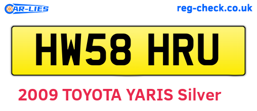HW58HRU are the vehicle registration plates.