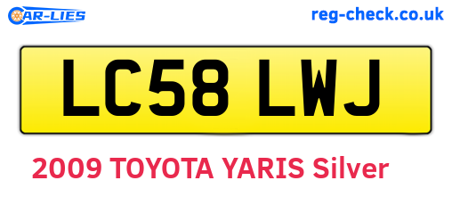 LC58LWJ are the vehicle registration plates.