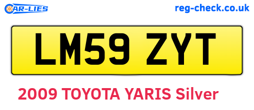 LM59ZYT are the vehicle registration plates.