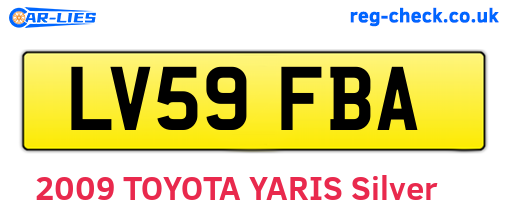 LV59FBA are the vehicle registration plates.