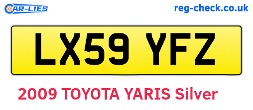 LX59YFZ are the vehicle registration plates.