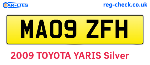MA09ZFH are the vehicle registration plates.