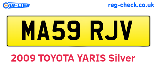 MA59RJV are the vehicle registration plates.