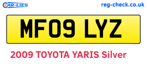MF09LYZ are the vehicle registration plates.