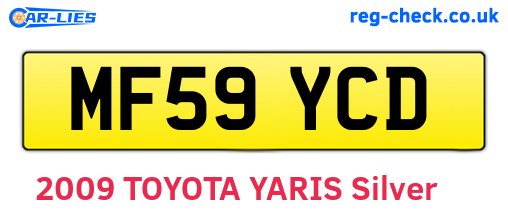 MF59YCD are the vehicle registration plates.