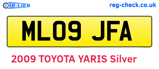 ML09JFA are the vehicle registration plates.