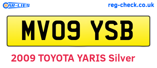 MV09YSB are the vehicle registration plates.