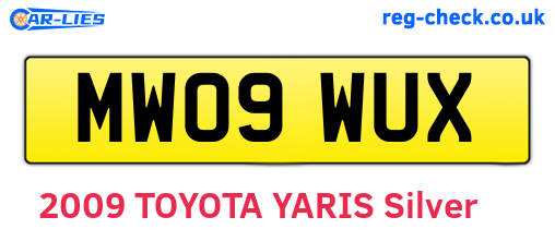MW09WUX are the vehicle registration plates.