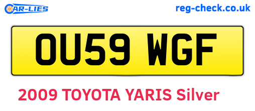OU59WGF are the vehicle registration plates.