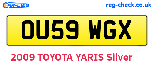 OU59WGX are the vehicle registration plates.