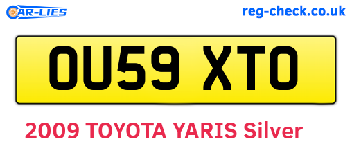 OU59XTO are the vehicle registration plates.