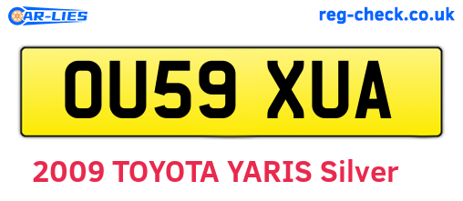 OU59XUA are the vehicle registration plates.
