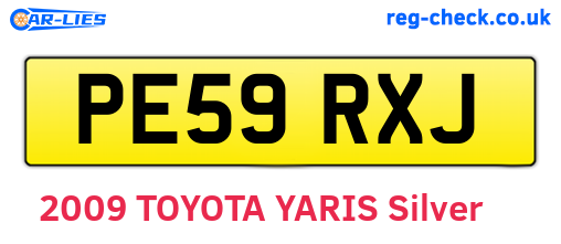 PE59RXJ are the vehicle registration plates.