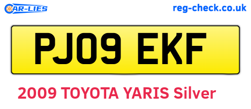 PJ09EKF are the vehicle registration plates.
