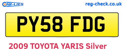 PY58FDG are the vehicle registration plates.