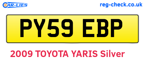 PY59EBP are the vehicle registration plates.