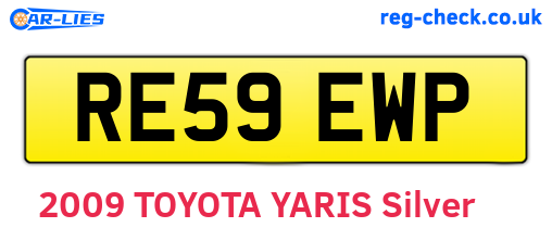 RE59EWP are the vehicle registration plates.