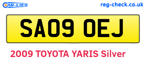 SA09OEJ are the vehicle registration plates.