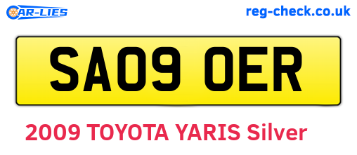 SA09OER are the vehicle registration plates.