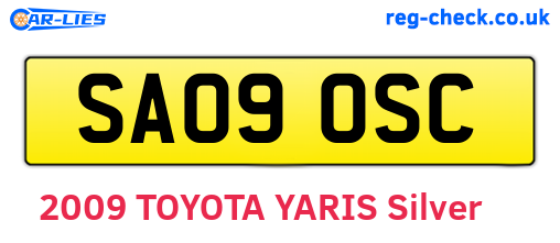 SA09OSC are the vehicle registration plates.