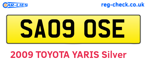 SA09OSE are the vehicle registration plates.