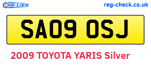 SA09OSJ are the vehicle registration plates.