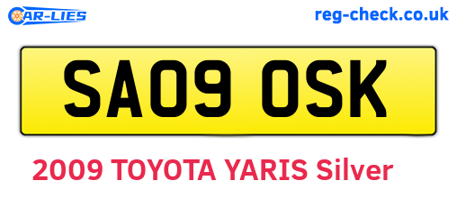 SA09OSK are the vehicle registration plates.