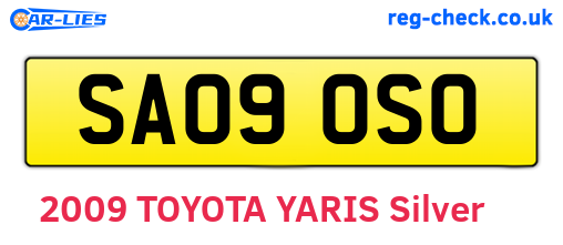 SA09OSO are the vehicle registration plates.