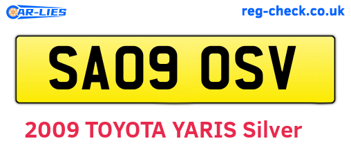 SA09OSV are the vehicle registration plates.