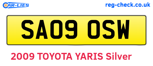 SA09OSW are the vehicle registration plates.