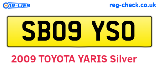 SB09YSO are the vehicle registration plates.