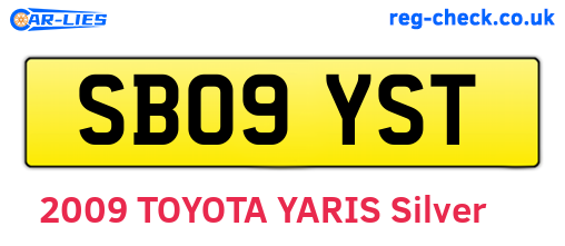 SB09YST are the vehicle registration plates.