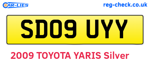 SD09UYY are the vehicle registration plates.