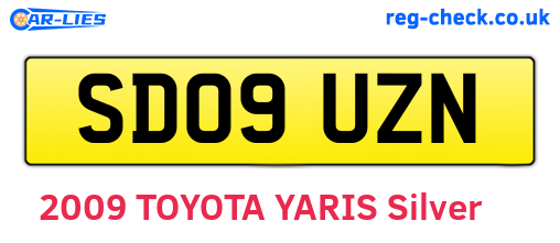 SD09UZN are the vehicle registration plates.