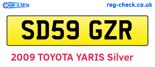 SD59GZR are the vehicle registration plates.