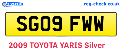 SG09FWW are the vehicle registration plates.