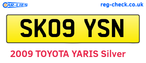 SK09YSN are the vehicle registration plates.