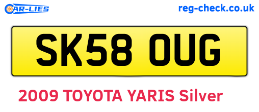 SK58OUG are the vehicle registration plates.