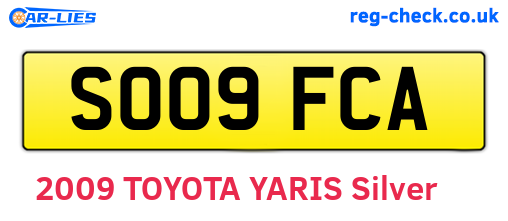 SO09FCA are the vehicle registration plates.