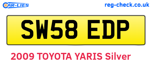 SW58EDP are the vehicle registration plates.