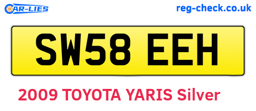 SW58EEH are the vehicle registration plates.