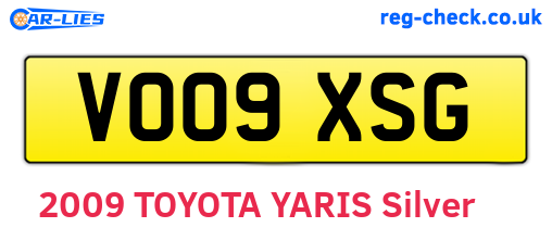 VO09XSG are the vehicle registration plates.