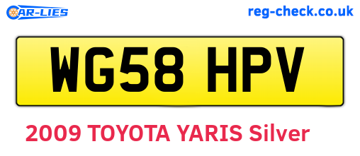 WG58HPV are the vehicle registration plates.