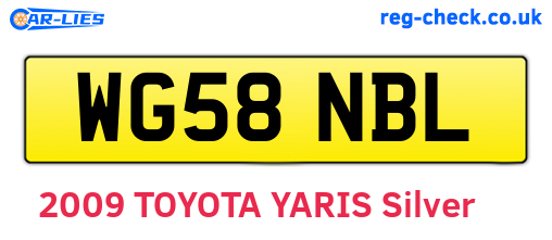 WG58NBL are the vehicle registration plates.