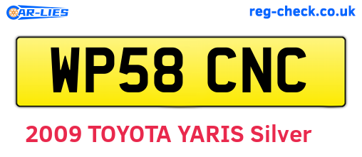 WP58CNC are the vehicle registration plates.