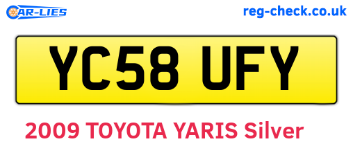 YC58UFY are the vehicle registration plates.