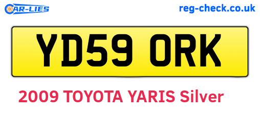 YD59ORK are the vehicle registration plates.