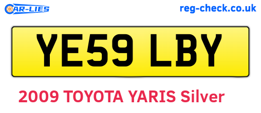 YE59LBY are the vehicle registration plates.