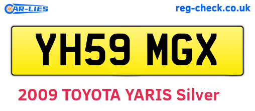 YH59MGX are the vehicle registration plates.